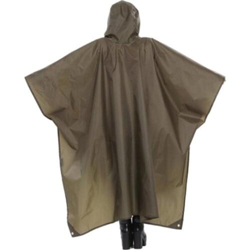 Portable Multifunctional 3 In 1 Rain Coat Hiking Camping Raincoat Poncho Mat Awning Durable Outdoor Activity Rain Gear Supplie