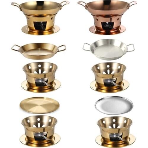 Stainless steel barbecue grill table BBQ chaffy dish portable hot pottable seafood stove domestic restaurant 166-3/4/5