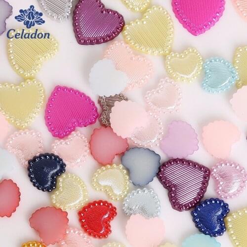 Wholesale 3-4-6-8-10-12 mm Mix Colors Heart Shape Flat back Plastic ABS Imitation Pearl Beads for Jewelry Diy Craft Scrapbook