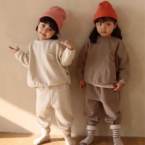 Autumn Winter Childrens Clothing Thick Cotton Hooded Soft 2 Pcs Set Kids Jacket and Pant Boy Casual Set Baby Girls Clothes 2-6Y