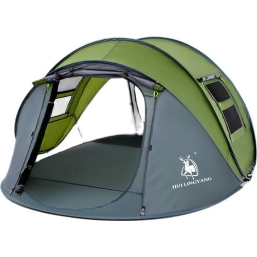 2-3 People Boat Style Single Layer Rainproof Throwing Speed Open Tent Camping 190T Polyester Travel Adventure Cycling Tents