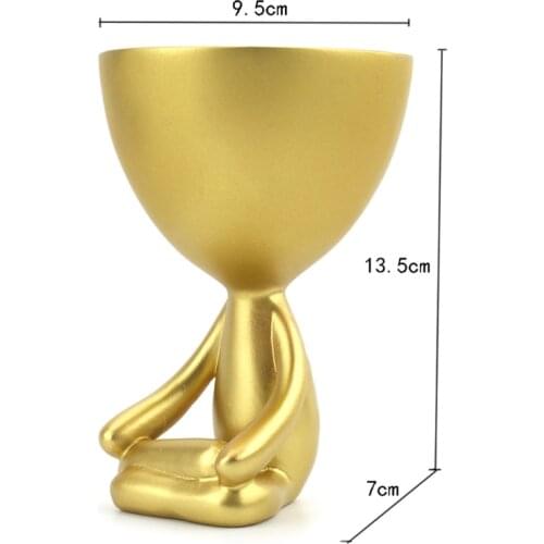 Succulent Plant Flower Pot Container Abstract Human Art Vase Desktop Art Resin Crafts Home Decoration