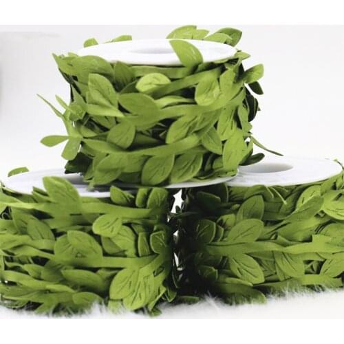 10 Meter Silk Leaf-Shaped Handmake garland Artificial Green Leaves for Wedding Decoration Fake Flower DIY Wreath Gift Craft t4