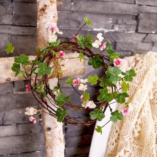 Silk Artificial Flowers Floral Arrangement Flower Branch Clover Fake Plants For Home Garden Decor DIY Wedding Decoration