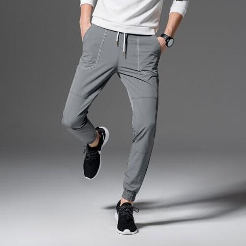 Mens Trousers READY STOCK Man Boss Pants Formal Pants Elastic Smart Men Casual Lace-up Pants