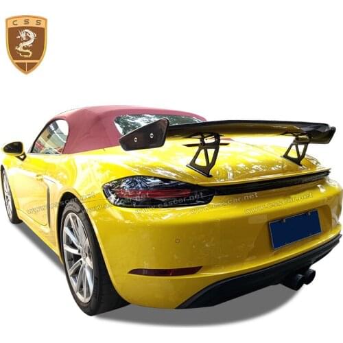 GT4 style carbon fiber rear wing spoiler For Porsche 718 Boxster 2016-2019 car Accessories