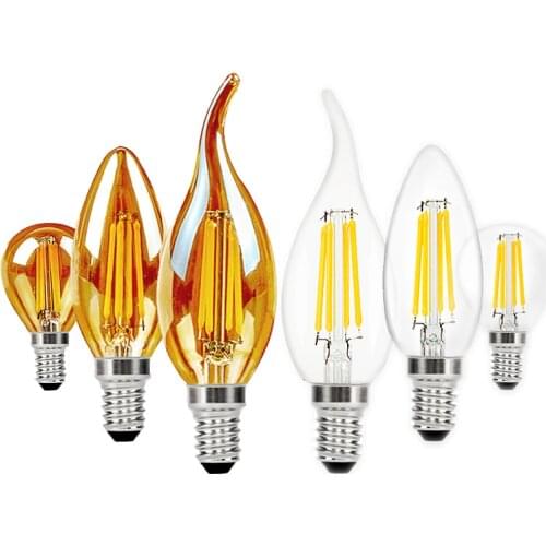E14 LED Light Bulb E27 4W 6W AC220V Vintage Candle Light LED Filament Bulbs Bombillas LED Edison Retro Lamp Home Lighting Decor