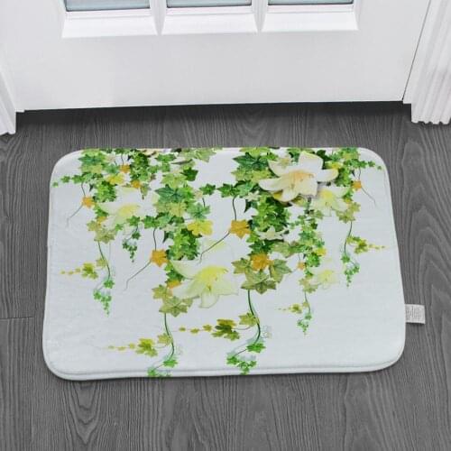 Tropical sunflower cactus monstera pattern non-slip suede carpet door mat door mat outdoor kitchen room floor matLZE40