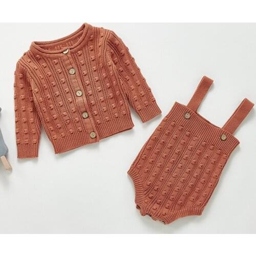 Toddler Baby Girl Knitting Clothes Set Cardigan Coat+Rompers Spring Autumn Newborn Baby Clothes Set Baby Girls Knitting Clothing