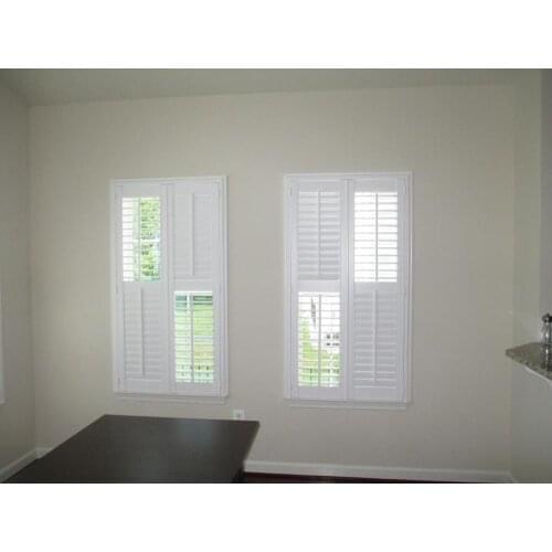 Custom Basswood Plantation Shutters Wooden Blinds Solid Wood Shutter Louvers PS252