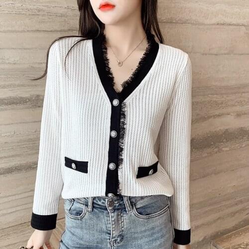 Spring Autumn Cardigan Women Solid Single Breasted Button Up Elegant Japan Style Fashion Female Knitted Sweater Outwear M18