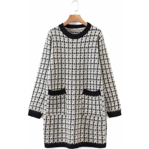 2021 autumn and winter temperament fashion new loose mid-length pullover long-sleeved round neck sweater knit sweater women