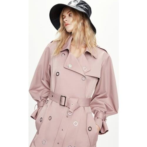 JAZZEVAR 2021 Spring temperament new womens fashion street oversized X- long coat female loose high-end casual windbreaker82007