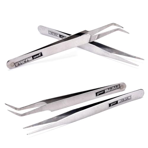 2 Pcs/ Set Stainless Steel Tweezers Multi-function Eye Lashes Bend +Straight Tweezers Nail Art Cross Stitch Rhinestone Tool