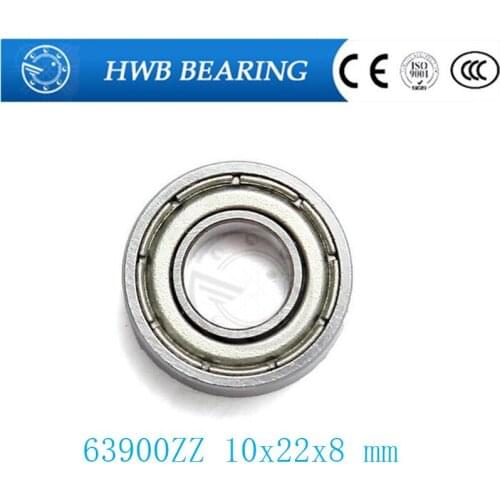 3pcs Bearing 63900 63900Z 63900ZZ R-2210 10x22x8 ABEC-1 Shielded Miniature MINI Deep Groove Ball Bearings, Single Row