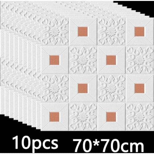 3D Wall Sticker Stereo Ceiling Panel Roof Decor Foam Wallpaper Self-adhesive Waterproof DIY Living Room Decoration TV Background