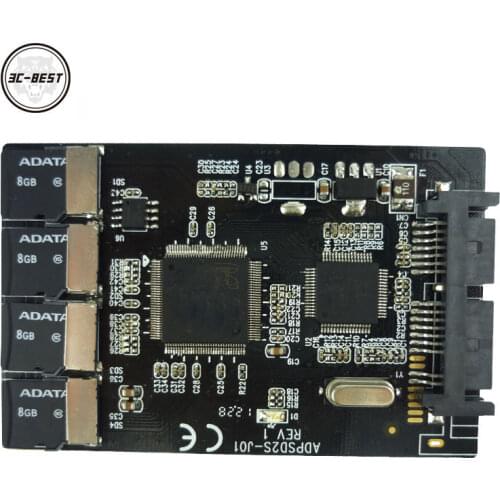 4 ports Micro SD TF card to 22pin SATA Adapter 2.5 '' SATA HDD enclosure with RAID 0 Multi TF converter Free shipping