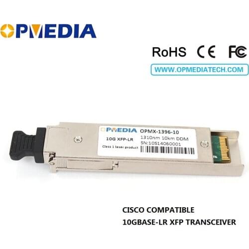 Free shipping compatible with cisco 10GBASE-LR,10G 1310nm 10KM XFP transceiver,LC connector,DDM function XFP optical module