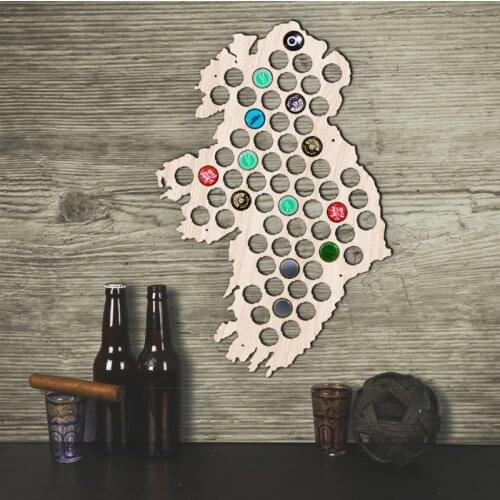 Beer Bottle Caps Map of Ireland Wooden Beer Cap Maps Board Wall Art For Cap Collector Home Decoration