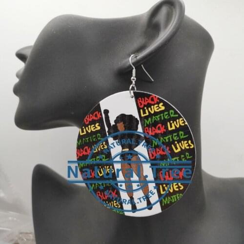 Black Lives Matter Wooden Earrings
