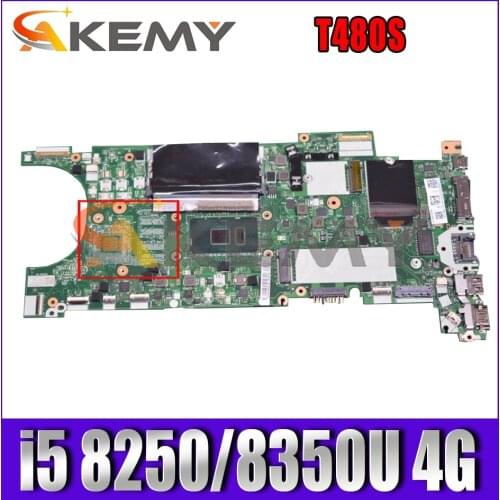 For Thinkpad T480S laptop motherboard NM-B471 W/ CPU i5 8250 8350U 4G-RAM tested FRU 02HL810 01LV630 01LV650 Mainboard