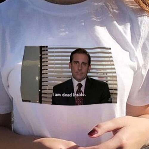 Summer T Shirts Women I am dead Funny T-shirt Office Michael Scott T-Shirt Unisex Tumblr Grunge Fashion Casual T-Shirt
