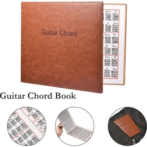 WXTF Guitar Chord Book Chart PU Leather Folk Guitar 6 String Paperback Guitar Chords Tablature Guitarra Finger Exercise Sheet