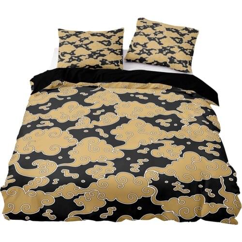 Japanese Style Clouds Pattern Duvet Cover Set With Pillowcase,240x220 Quilt Cover,228×228 Blanket Cover,High Quality Bedding Set