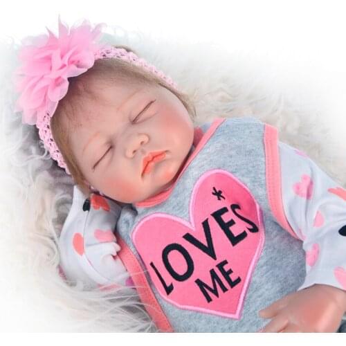 NPK 55CM Soft Silicone Newborn Baby Reborn Doll 22inch Lifelike Real Bebe reborn LOL Doll for Children Birthday Xmas Gift