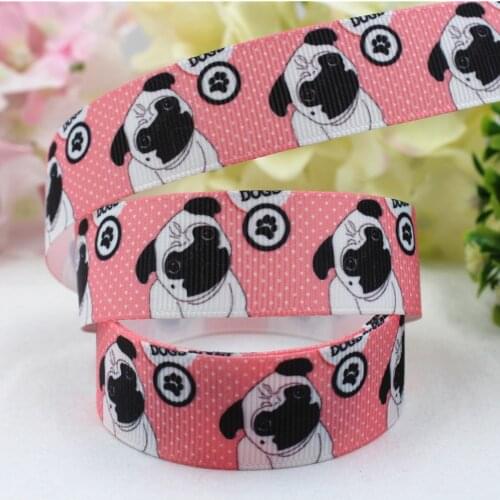 Cartoon Pet Dog Print Grosgrain Ribbon, 7/8'' Wide x 10-Yards , Crafts, Hair Bows, Gift Wrapping, Wedding Party Decoration,16579