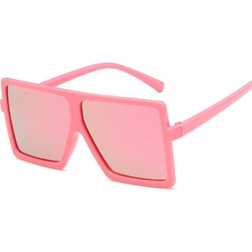 Cute Fashion Square Sunglasses Kids Oversized Design Sun Glasses For Girls Boys Plastic Frame Mirror Gradient Oculos De Sol