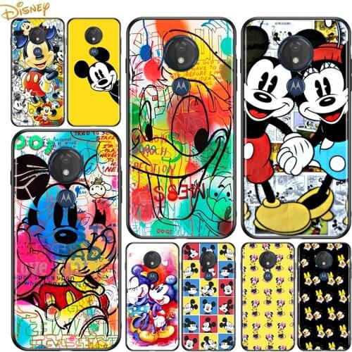 Mickey and Minnie cute for Motorola G9 G8 G E7 E6 One Play Marco Hyper Fusion Stylus Power Edge Plus Black Phone Case