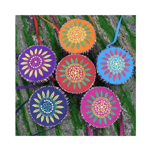 Fashion embroidered Women Small Circular bags!Colorful Floral Embroidery Lady Shoulder&Crossbody bags Canvas National Carrier