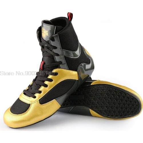 Men Professional Boxing Wrestling Shoes Breathable Combat Sneakers for Men High Top Training Fighting Boots Big Size 35-46