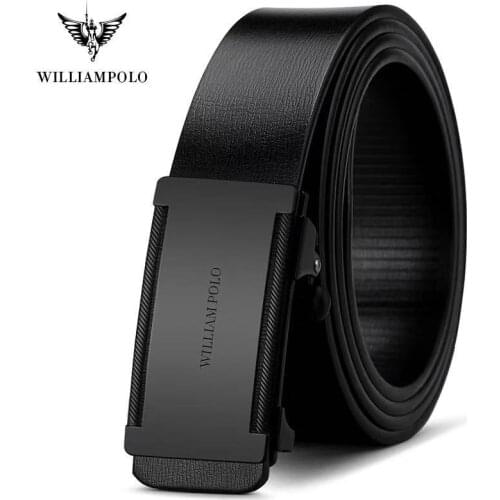Men Slim Thin Belt Automatic Buckle Metal Fashion Real Leather Male Cowskin Belt Business Casual Gift for Husband