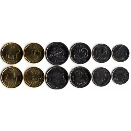 Fiji 6 Pieces Set Coins Oceania New Original Coin Collectible Edition Real Rare Unc Commemorative 2012 Edition