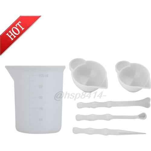 6 pcs UV Resin Mixing Silicone Cup Mini Silicone Mixing Dish and Stirrers Epoxy Resin DIY Casting Jewelry Craft Tools