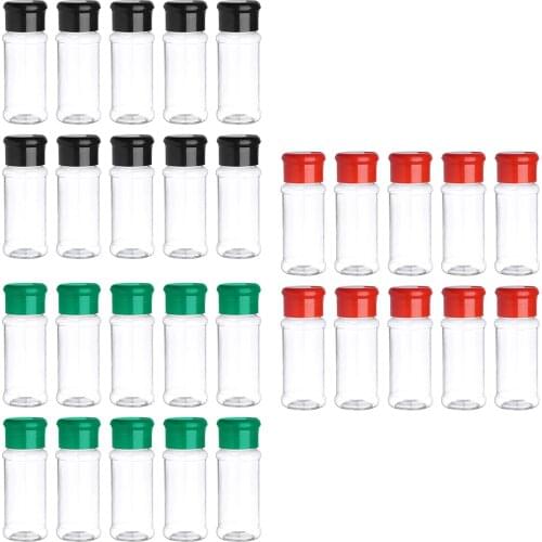 10Pcs Plastic Spice Bottles Salt Pepper Shakers Seasoning Jar Can Barbecue Condiment Jar Bottles For Powders Storing Spice Herbs