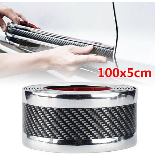 SALE Carbon Fiber Rubber Moulding Strip Soft Black Trim Bumper Strip DIY Door Sill Protector Edge Guard Car Stickers Car Styling