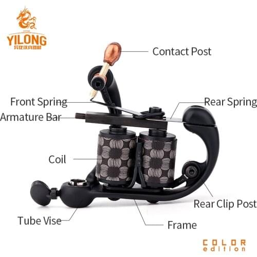 Professional Tattoo Coil Machine with 10 Wraps Coil for Liner Shader Body Art