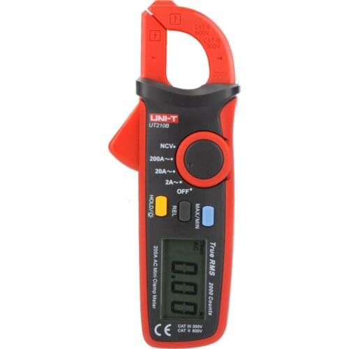 UNI-T UT210B Professional Multifunction True RMS 200A AC Mini Clamp Meters Ammeter w/ NCV Test & LCD Backlight Amperimetro