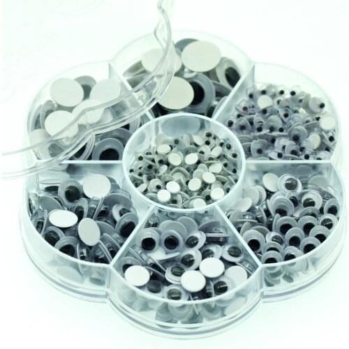 700pcs 4/5/6/8/10/12mm Self Adhesive Sticker Wobbly Eyes Googly Eyeballs Stickers DIY Dolls Crafts Accessories