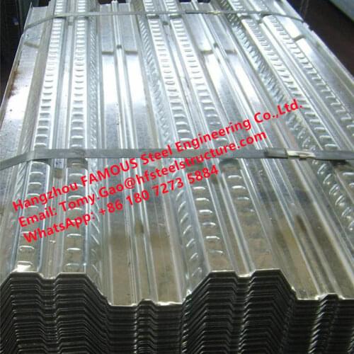 Galvanised steel floor decking system of reinforced concrete floor deck for Multi-storey steel building kits