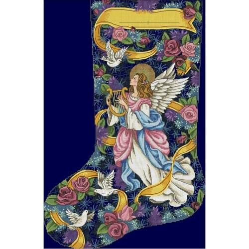 Fairy Christmas Stocking patterns Counted Cross Stitch 11CT 14CT DIY Chinese Cross Stitch Kits Embroidery Needlework Sets