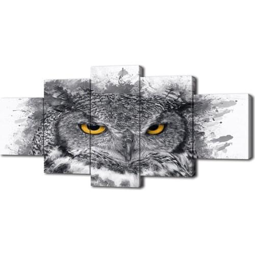 Modern Canvas Painting Owl Ink Posters and Prints Wall Art Picture for Living Room Home Decor with Frame