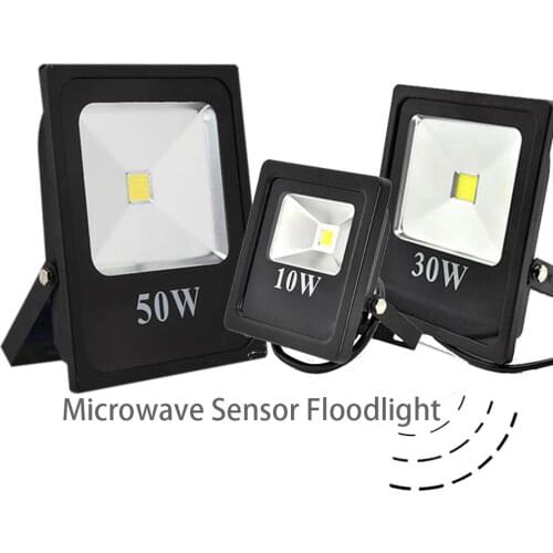 GD Microwave Sensor LED Floodlight 20W 30W 50W IP65 Waterproof Spot Lamp AC220V 110V 240V LED Spotlights Radar Sensor Lamps