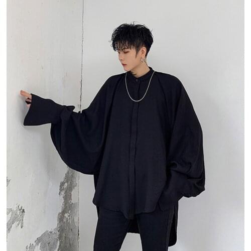 Deconstructive division silhouette bat dark shirt sleeve long sleeve new minority shirt spring clothing design