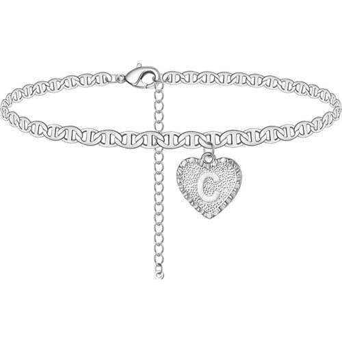 Letter A-Z Leg Bracelet For Women Heart Initials Anklets Female Beach Ankle Fashion Jewelry Accessories 2020 Jewelry