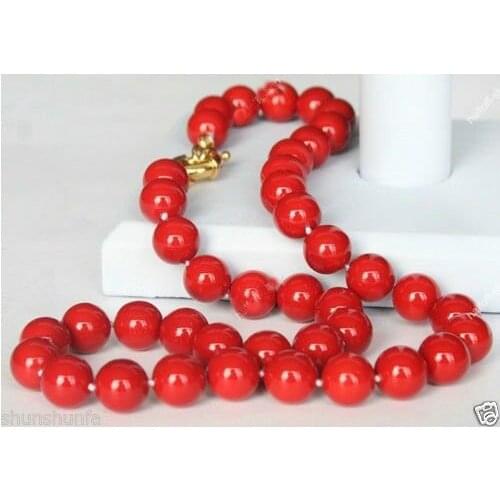 Women Gift word Love Free shipping Free shipping@@@@@AAA 10mm Ladys Mother of Pearl South Sea Shell red Pearl Necklace 25 inch