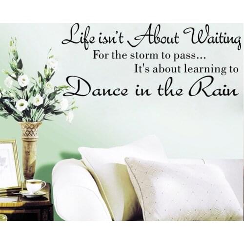 Life is not About Waiting Inspirational quotes Removable Cute Art Characters Writing Vinyl PVC Decal Wall Sticker Home Decor